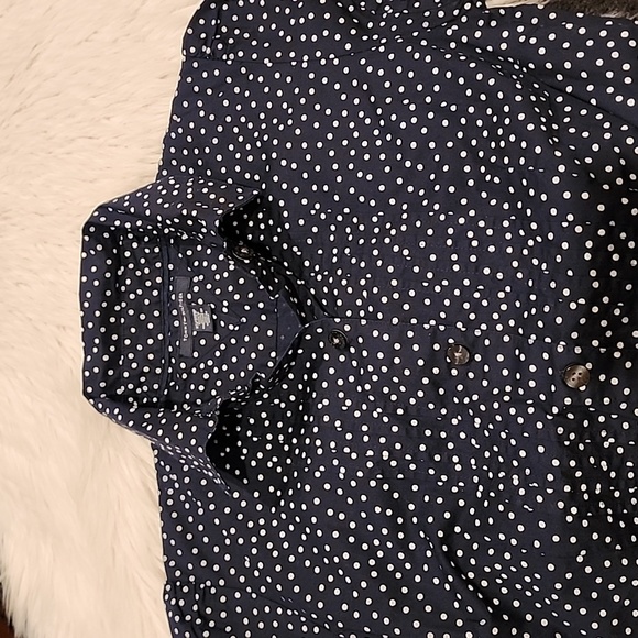 Tommy Hilfiger Short Sleeve Tapered Navy Polka Dot Top, Pre-loved in EUC - Picture 11 of 12